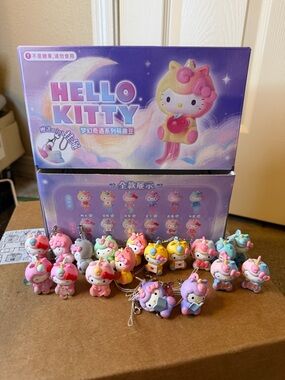 Hello Kitty Pastel Unicorn Keychain Set - Pink, Yellow, Blue, Purple Variants
